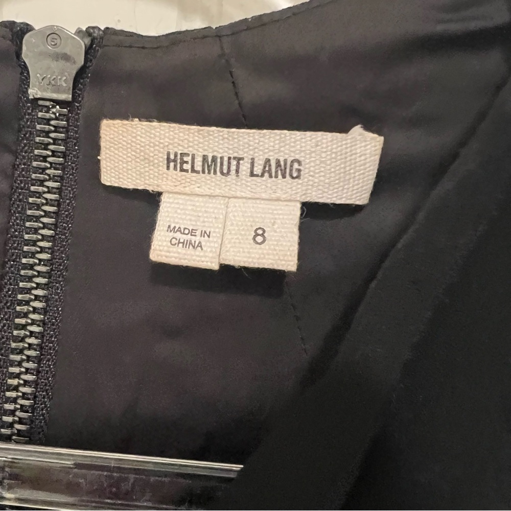 Helmut Lang Black and Mini Dress leather Detail Cowl - Picture 3 of 6